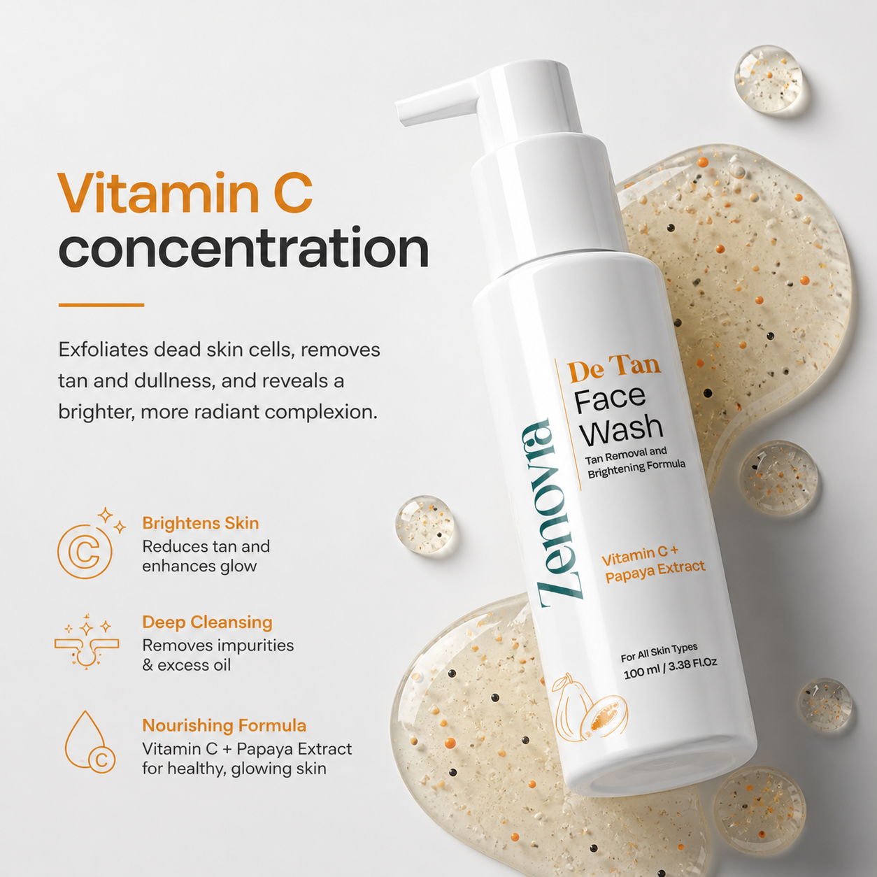 Zenovra De Tan Face Wash