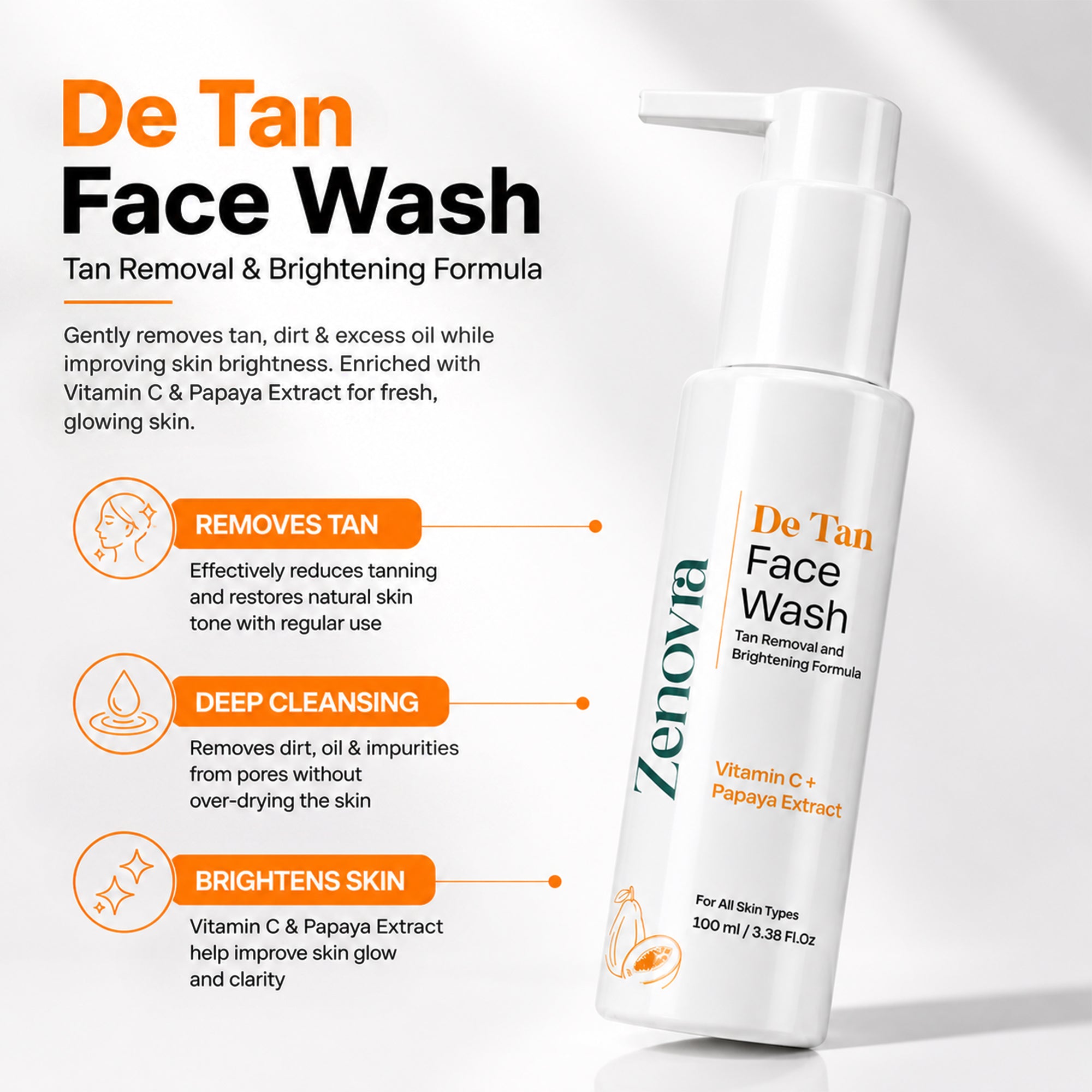 Zenovra De Tan Face Wash